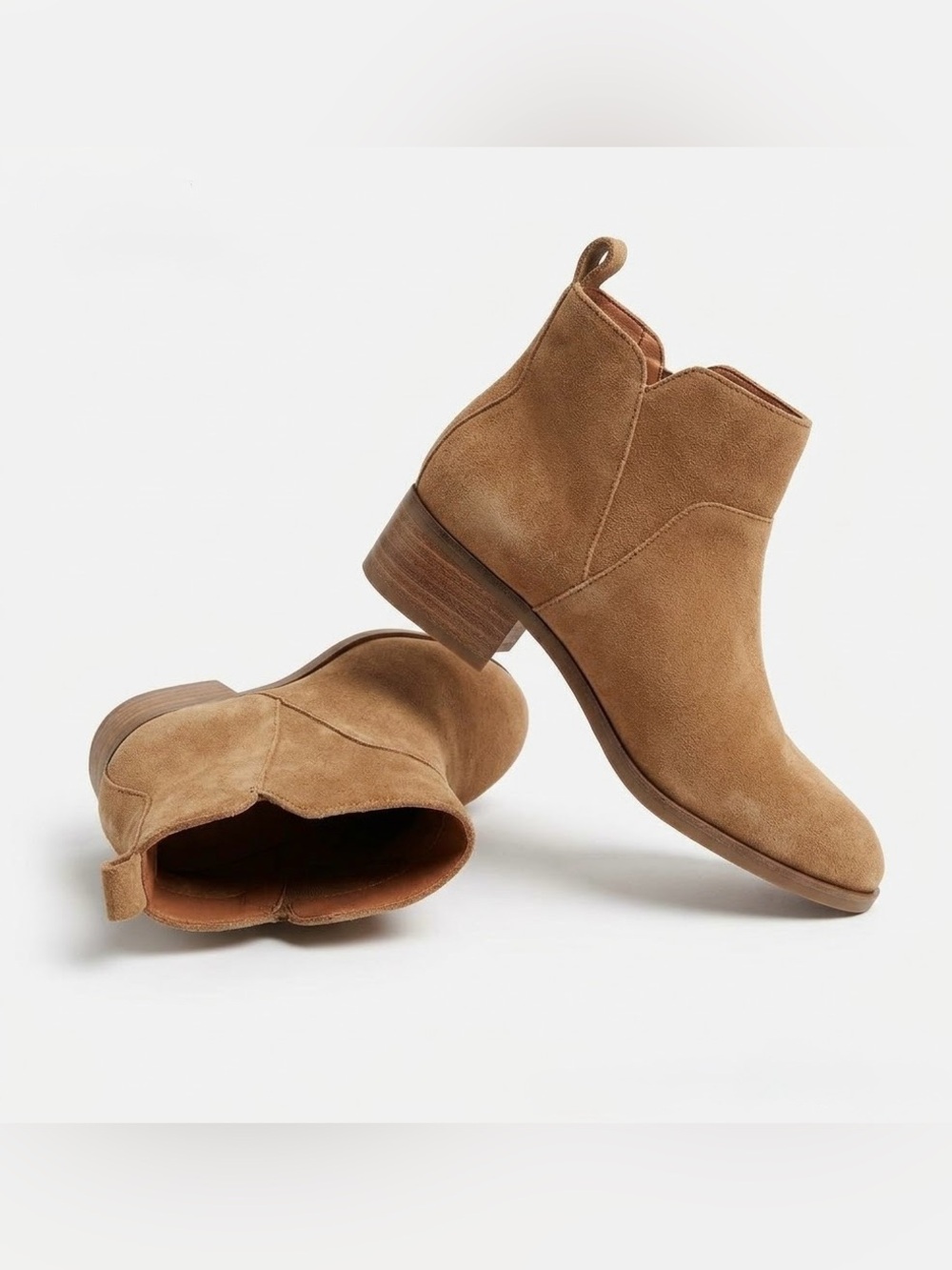 Lucky Brand Tan Suede Ankle Booties Boots Size 8.5 / 39 EUC